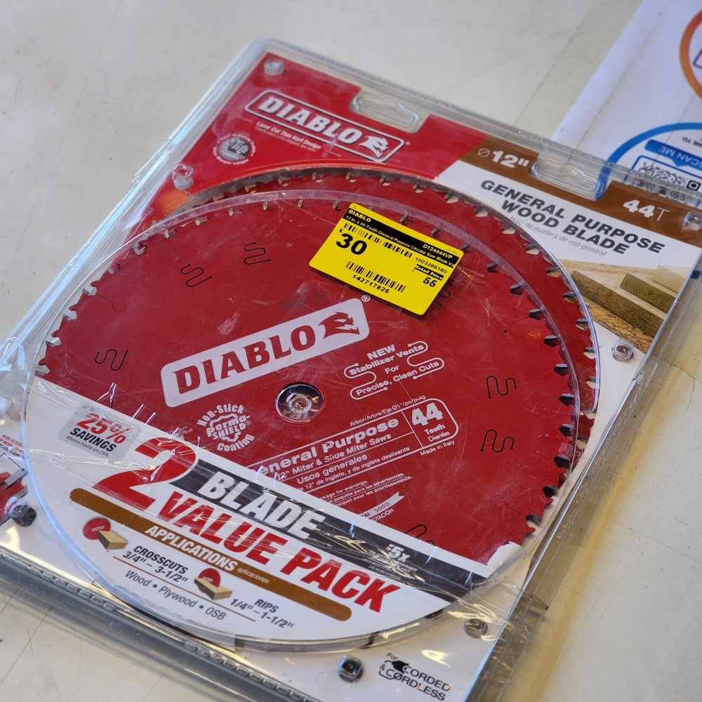 12in X 44-Tooth General Purpose Circular Saw Blade 12in X 44-Tooth General Purpose Circular Saw Blade